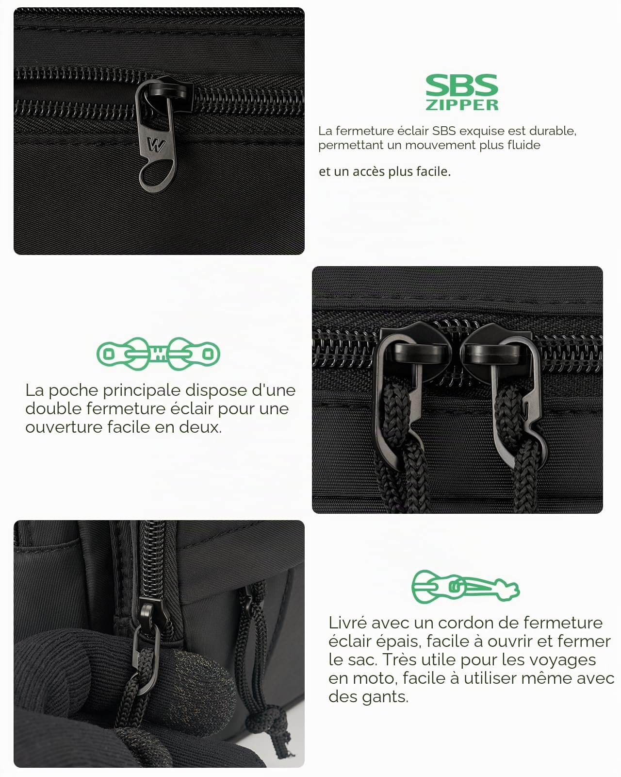 Waterfly Sac Banane Homme Femme: Grand Bumbag avec 5 Poches Zippées Hipbag Unisexe Sacoche Banane de Sport pour Randonnée Cyclisme Balade Ville Vacances Entraînement Chien