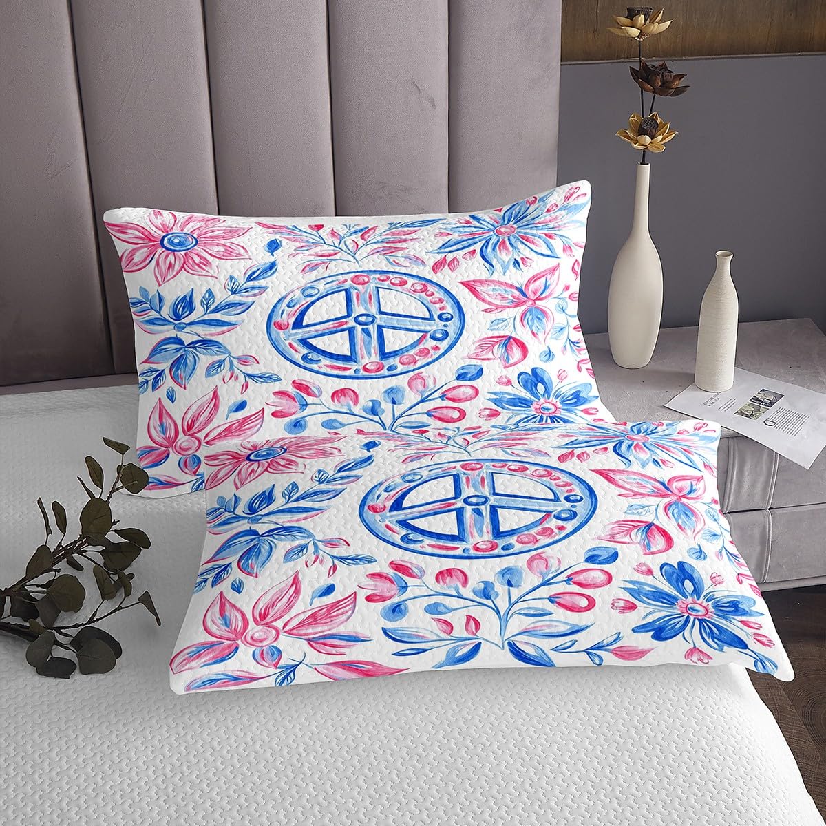 Rainbow Spiral Swirl Comforter Set King,Gradient Tie Dye Peace Sign Bedding Set Adult Man Vintage 70s Groovy Flower Duvet Insert Women's Halloween 1960's 1970's Disco Hippie Indie Room Decor