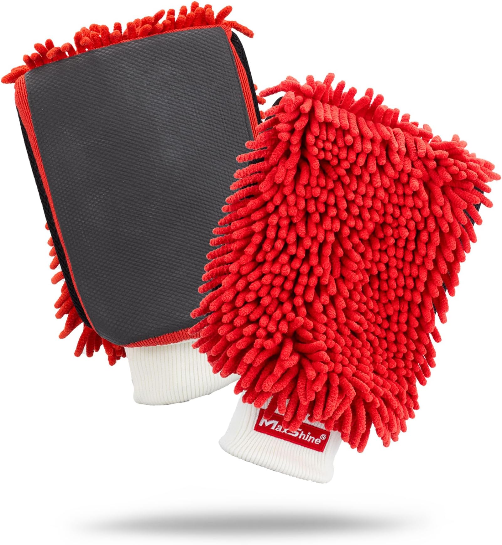Universal Red Chenille Professional Detailing Clay Mitt - Ideal Wash Mitts for Car, SUV, Trucks, Boats, RV Washing - High Efficiency Detailing Wash Mitt - Auto Detailing Accessories
