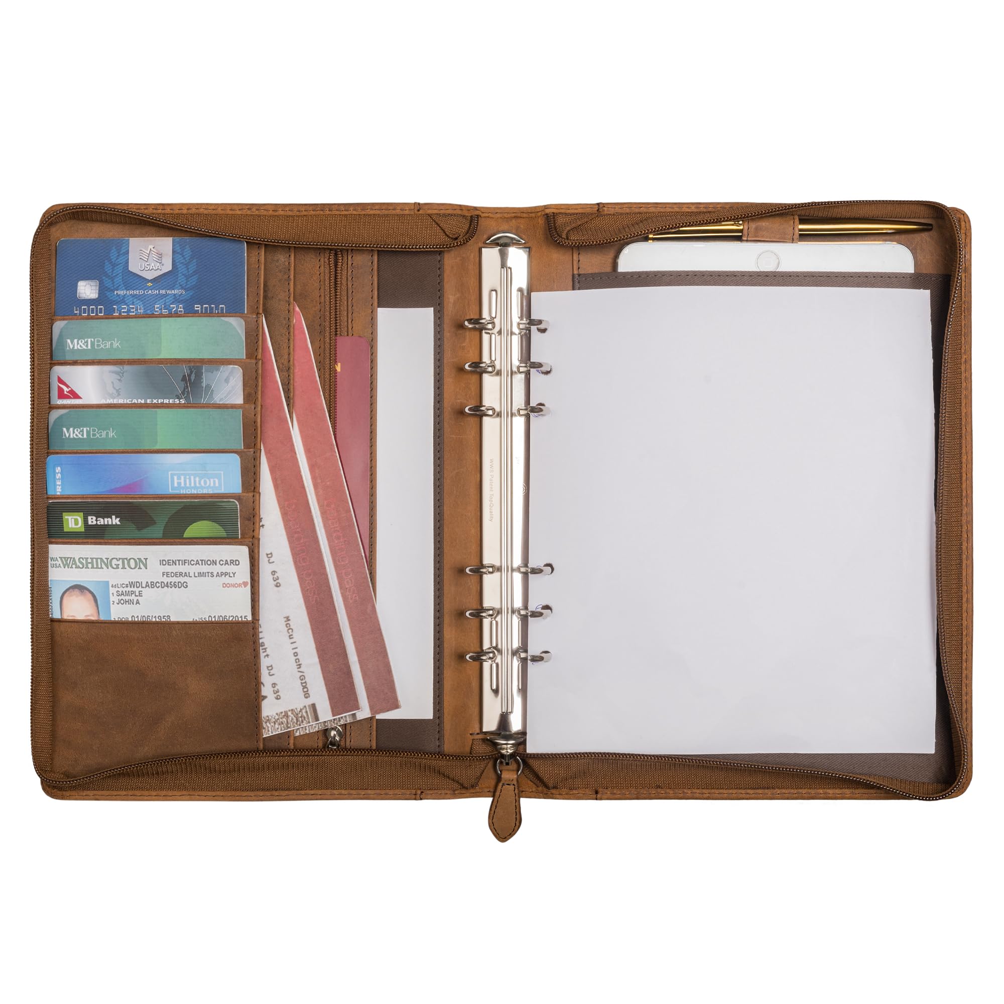 STILORD Leif Conférencier DIN A5 Cuir Véritable Porte-Documents Housse Classeur Portfolio Marron
