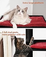 Vista 6 de FourFurPets Árbol para gatos de 43.7 pulgadas, moderna torre de árbol para gatos, torre para gatos de interior para adultos grandes, condominio