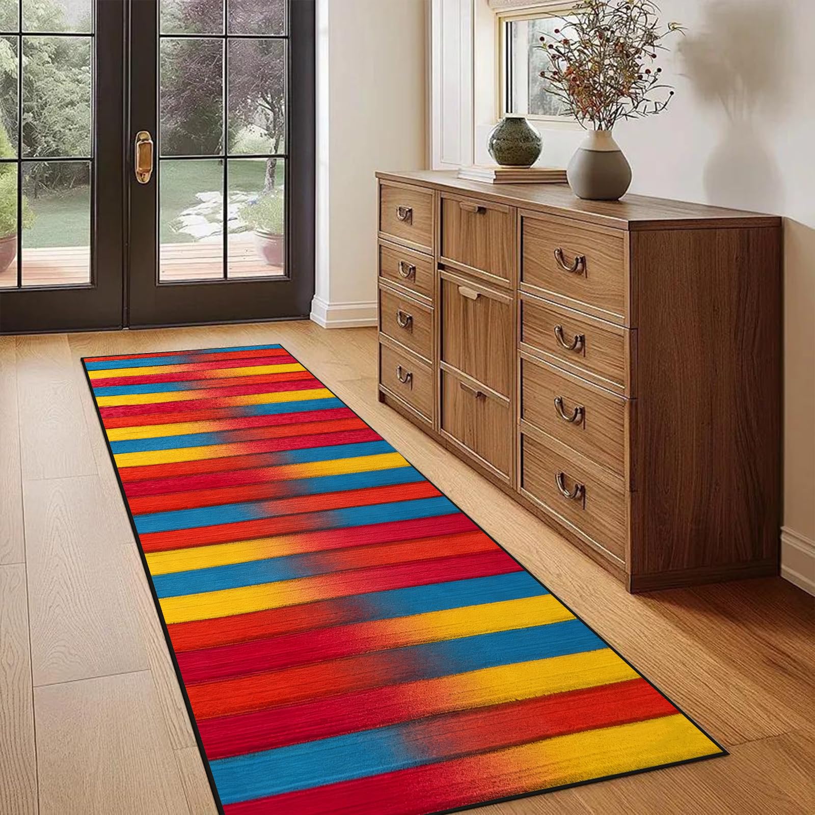 Teppich Läufer Flur Modern, Teppich Waschbar rutschfest, Wohnzimmer Teppich, Für Wohnzimmer, Flur, Küche, 80x300CM