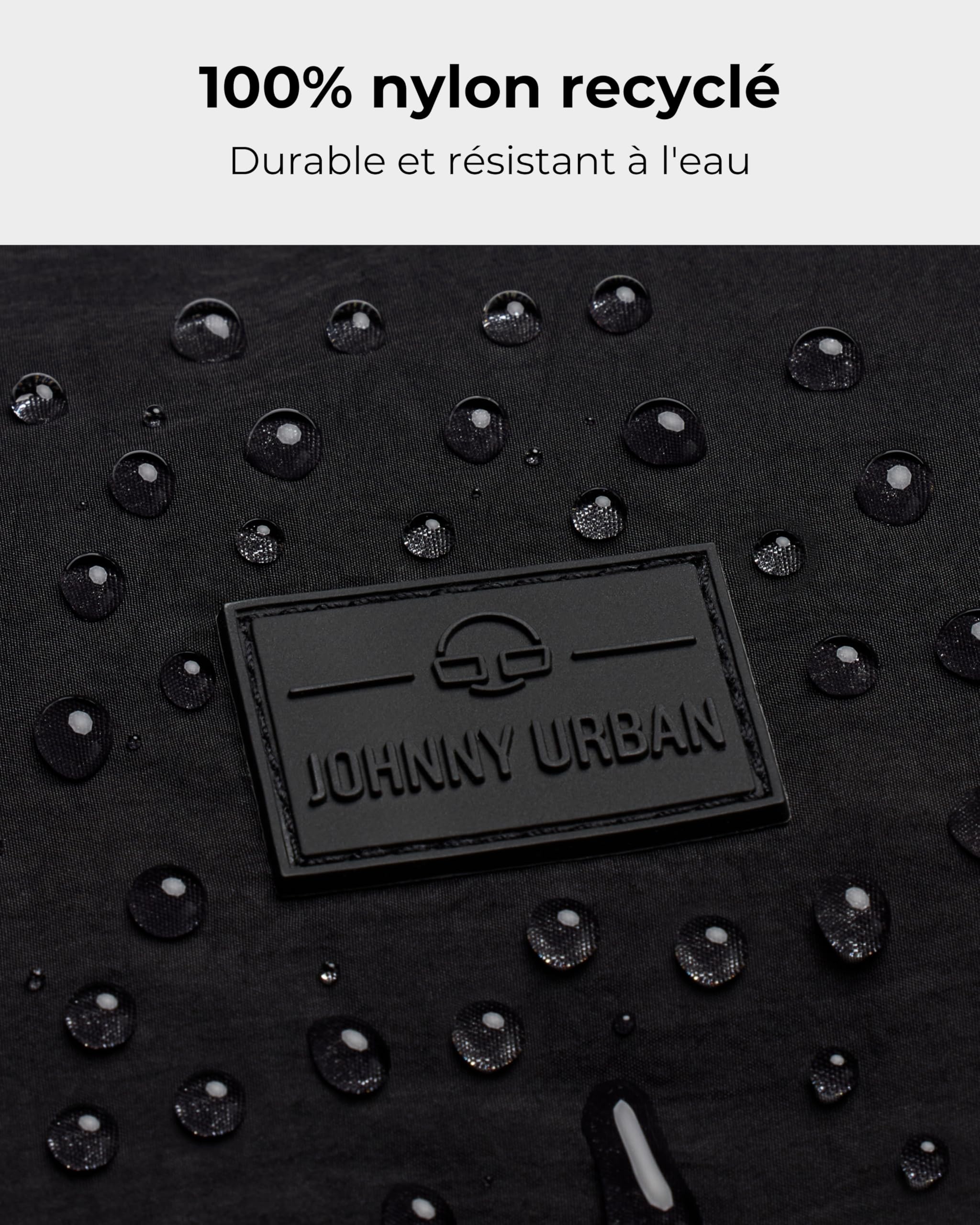 Johnny Urban Sac Bandoulière Femme & Homme Noir - Kaia XL - Puffer Moon Bag - Sac Banane en Nylon - Sacoche Demi Lune - Imperméable