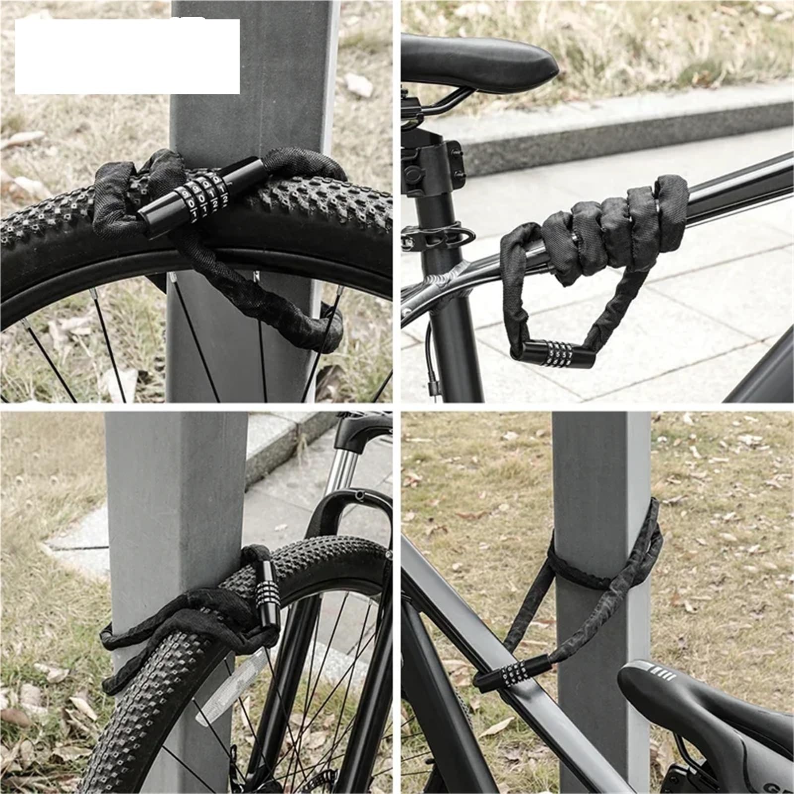 Lucchetto for bici con combinazione a 4 cifre. Catena antifurto pesante e ad alta resistenza for corse sicure facili da usare per Sicurezza(90cm)