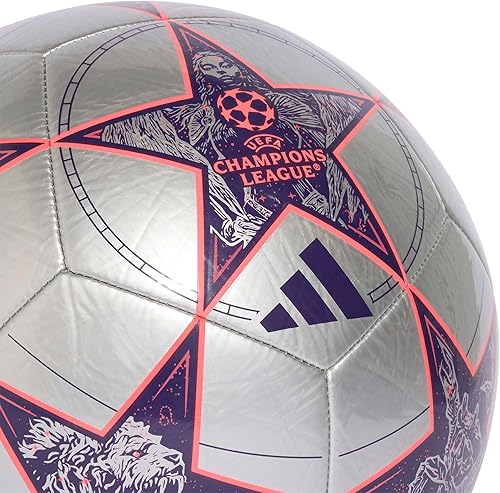 Miniatura 3 de Adidas UEFA Champions League Soccer Ball Plata Metálico/Púrpura Oscuro/Turbo/Club,Multicolor/azul oscuro/pantone/blanco/papel de