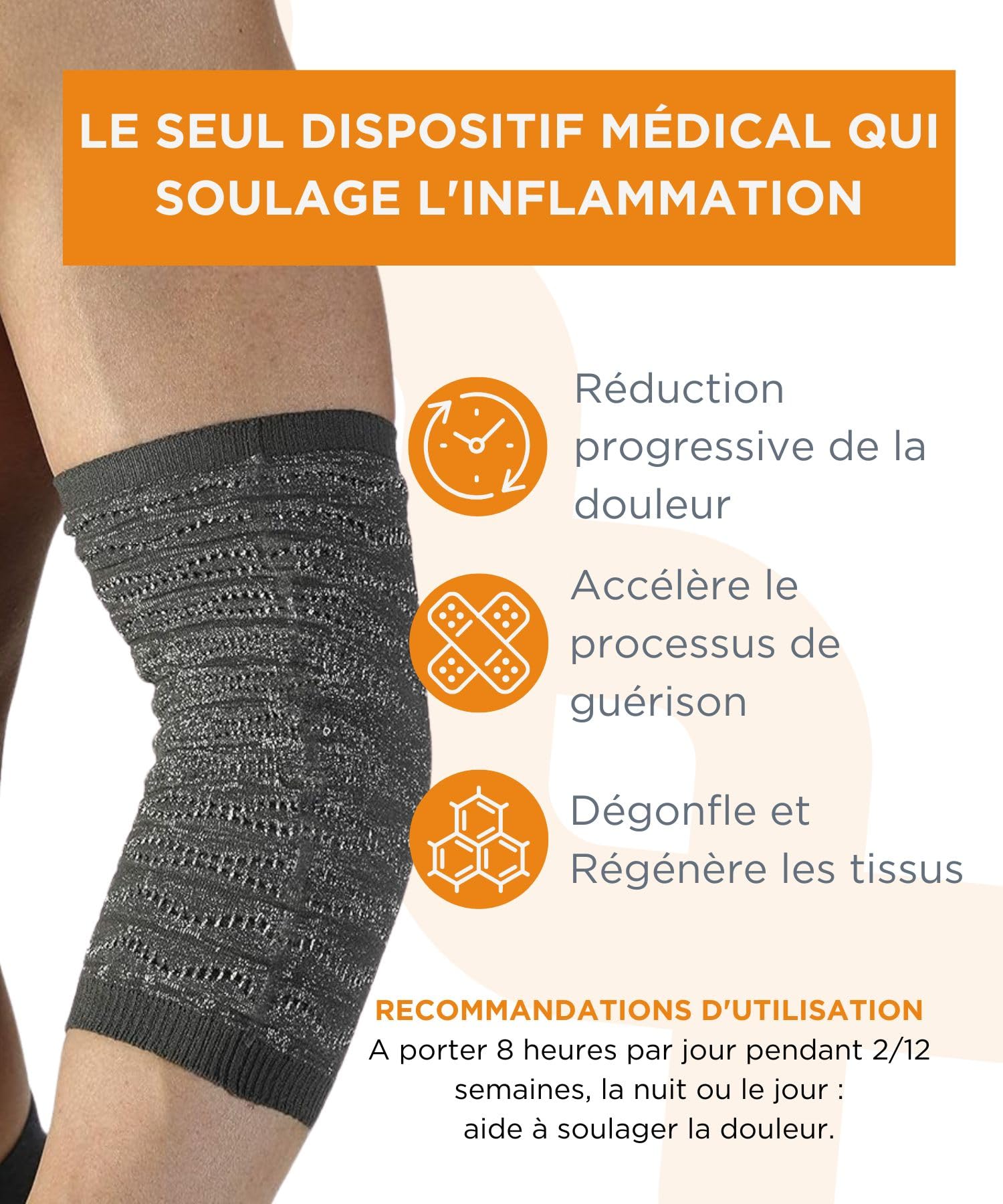 Spikenergy Coudiere Tendinite, Epicondylite l'électromagnétothérapie - Coudières Médicales, Dispositif Médical Déductible-Made in Italy