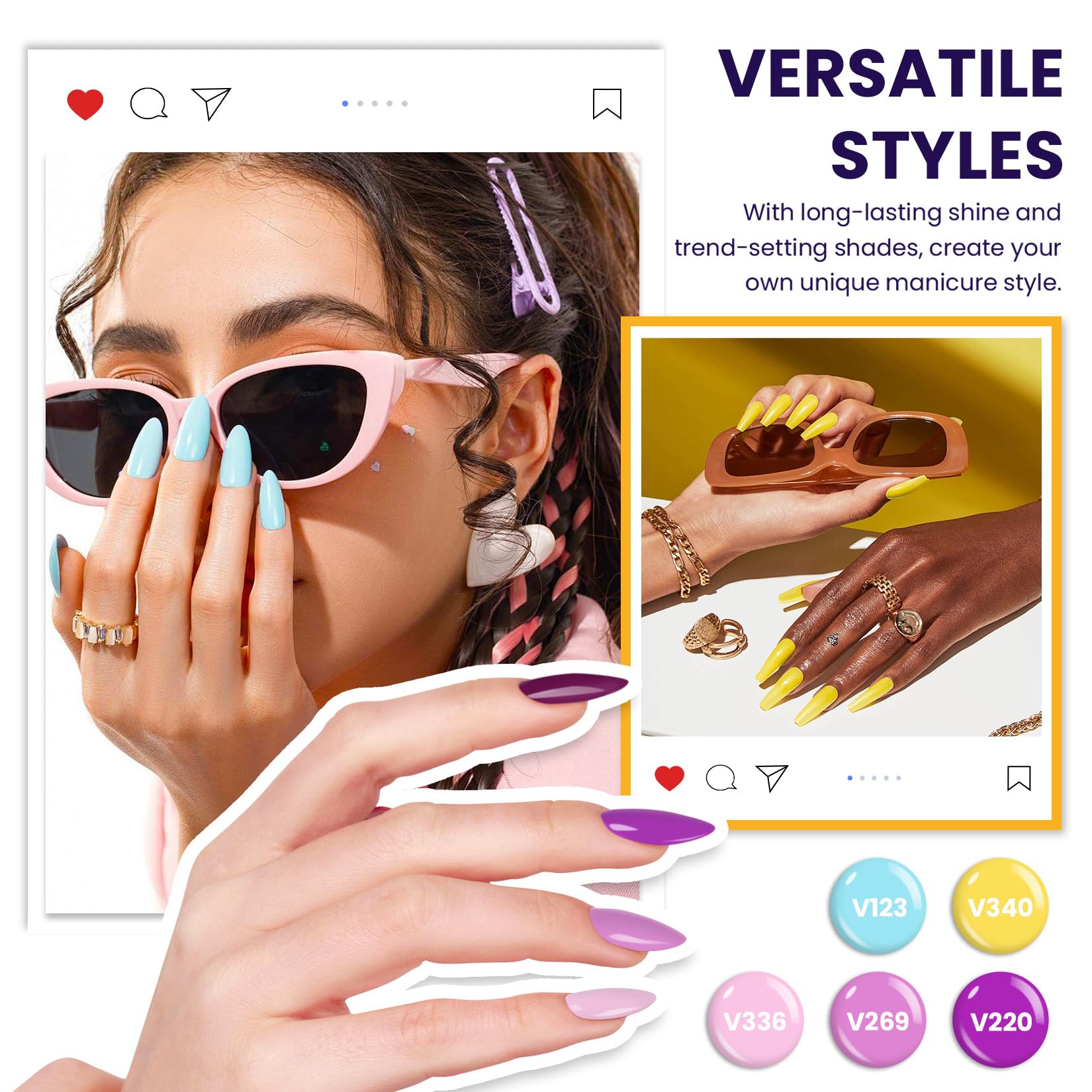 Amazon.com : VANREESA Gel Nail Polish Kit with U V Light 53 Pcs