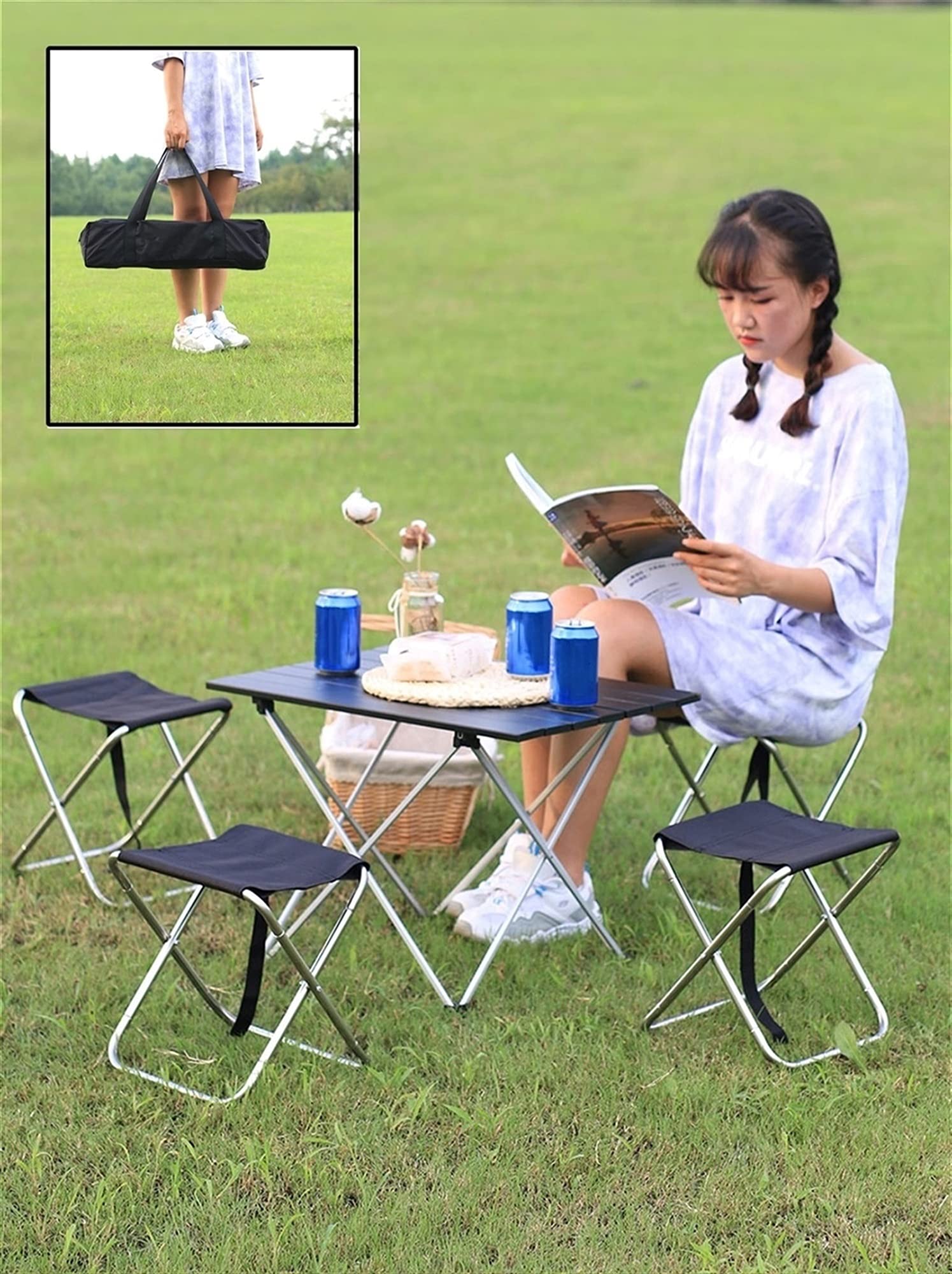 Amazon.co.jp: キャンプテーブルチェア7点セット アウトドア折りたたみ