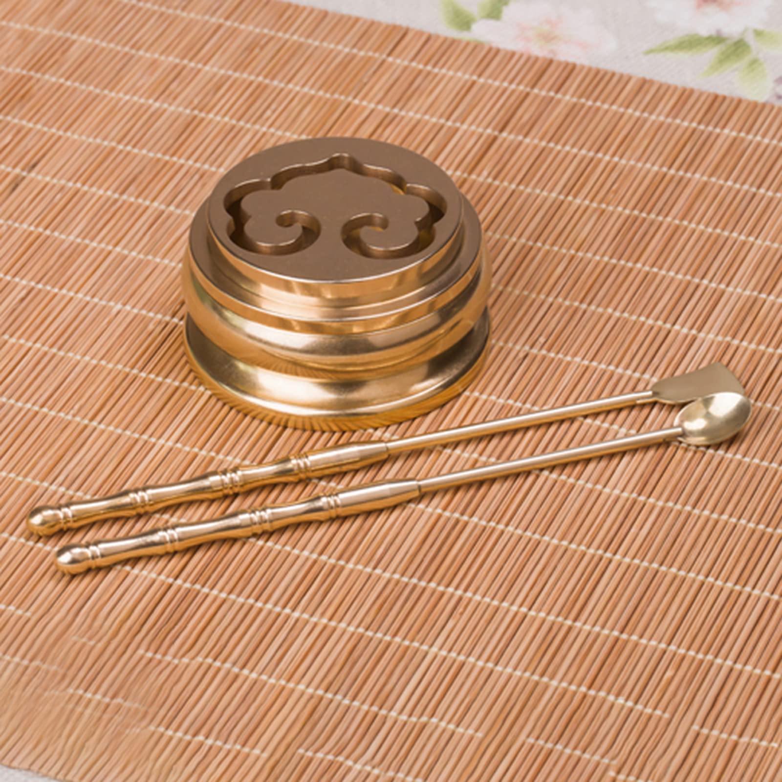 YUNYN 6 Stück/Set Räucherstäbchen-Kit, DIY Rückflussturm Räucherstäbchen, Räucherstäbchenform-Werkzeug aus Messing mit Räucherformen, Löffel, Schaufel, Bürste, Räuchergefäß, für DIY-Duftzubehör