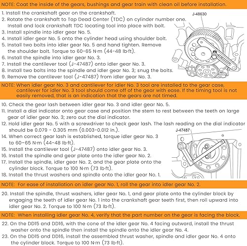 Miniatura 8 de Para Detroit Diesel DD15 Motor Árbol de levas Herramienta de sincronización TDC Localización Pin Herramienta de ajuste de freno Herramienta Barring
