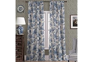 Embroidered Elegance: Maison d'Hermine's Blue Toile Curtains Adorn Your Home