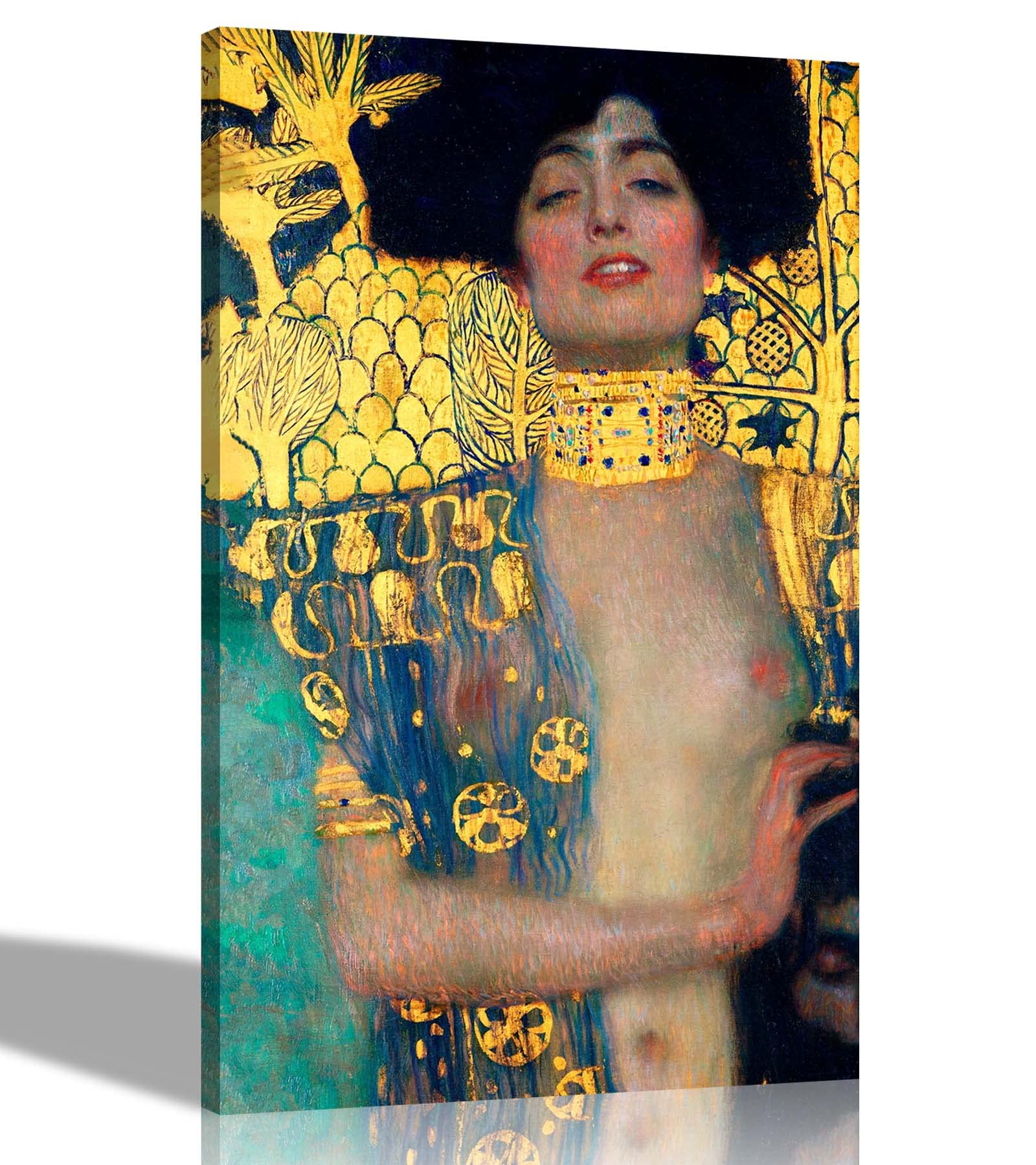 Artley Prints Gold Judith I By Gustav Klimt Canvas Prints Wall Decor Oil Painting Reproduction Home Office Wallart Pictures 50 X 76Cm (20 X 30 Inches)