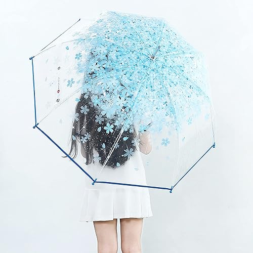 Miniatura 3 de Paraguas para lluvia Kung Fu Smith semiautomático transparente flor forma de cúpula burbuja