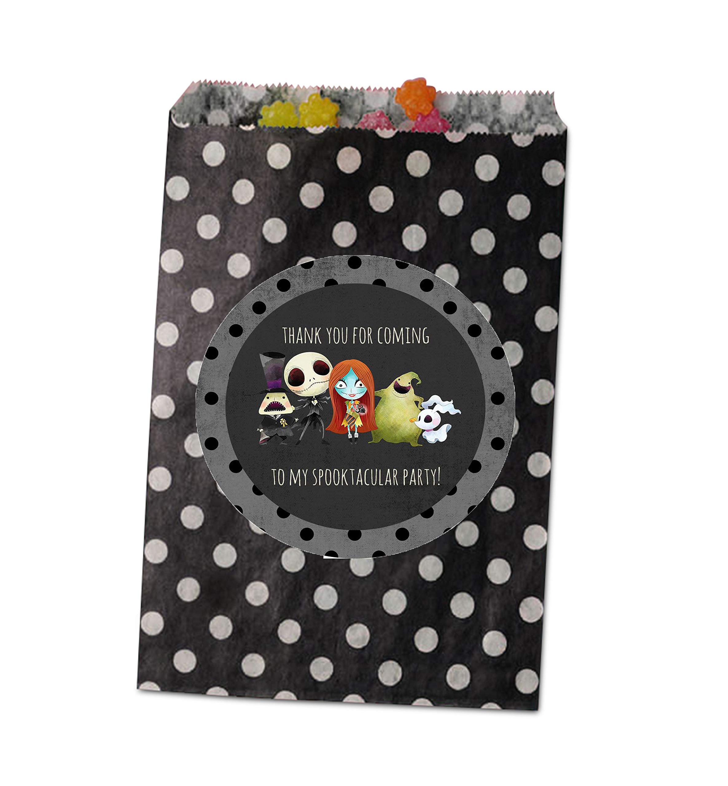 Thank You for Coming to My Spooktacular Party - Nightmare Before Christmas Favor Stickers (Set of 24) Perfect for Celebrations Birthday Halloween