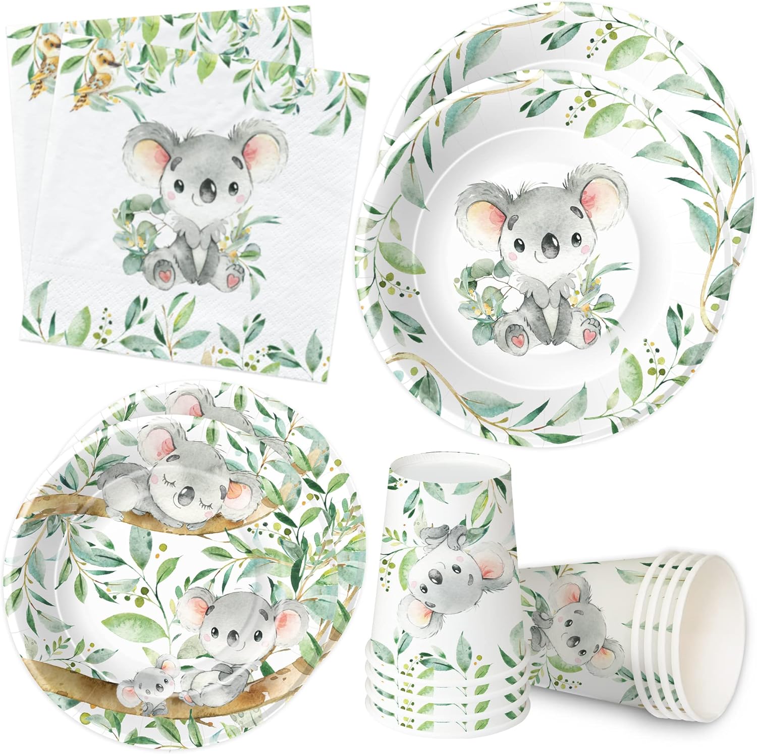 APOWBLS Koala Party Supplies For Birthday & Baby Shower