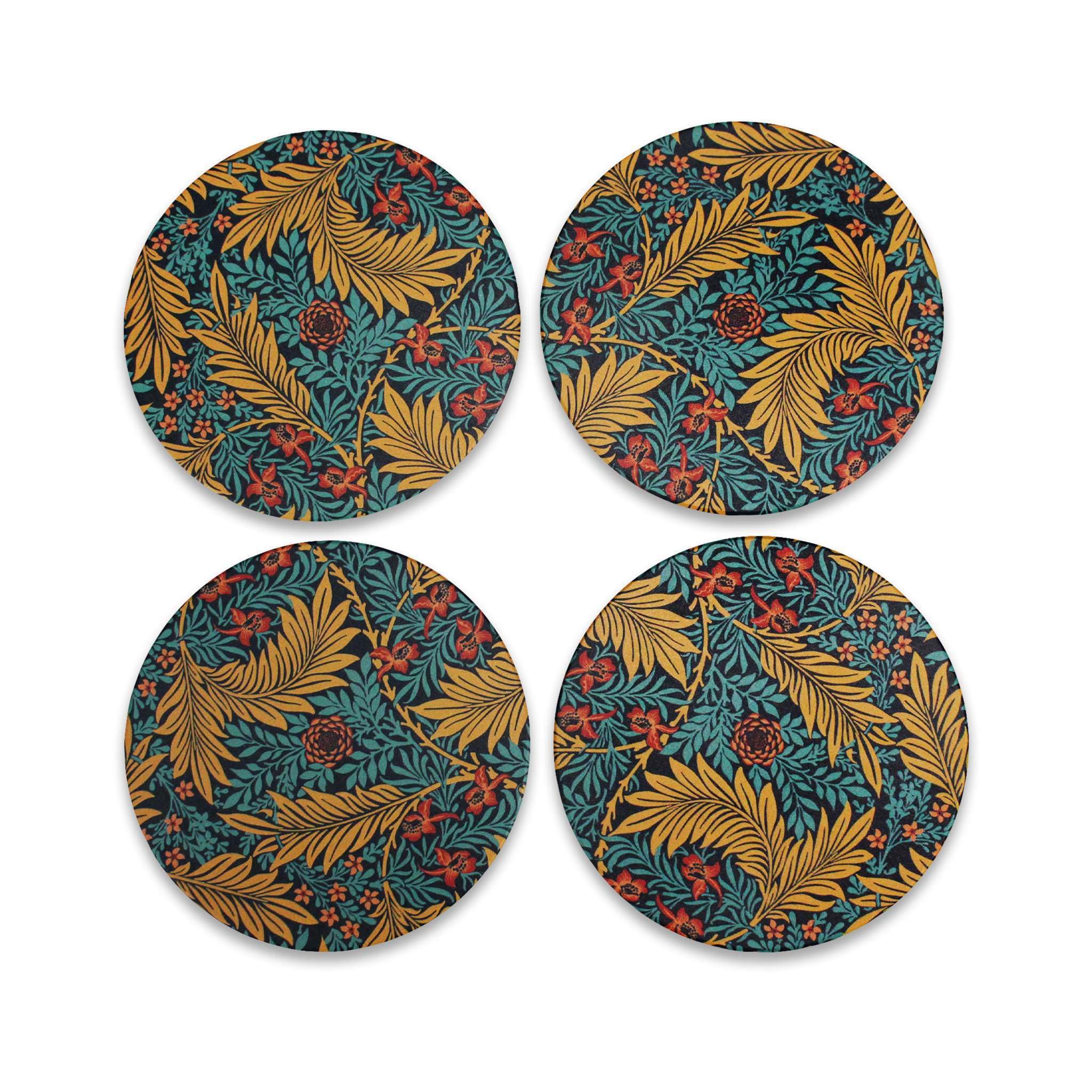 Half Moon Bay Blue William Morris - Coasters - Coasters Set Of 4 (Ceramic) - William Morris (Larkspur)