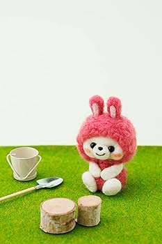 羊毛フェルト　くまちゃん　うさぎちゃん HAMANA】Natural Blend フェルト羊毛作品づくり｜うさぎくま