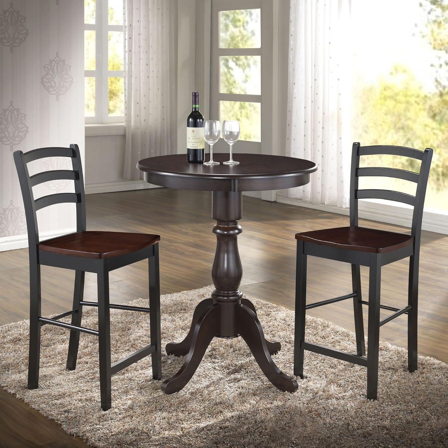 Portland 30" Round Pedestal Bar Table in Espresso
