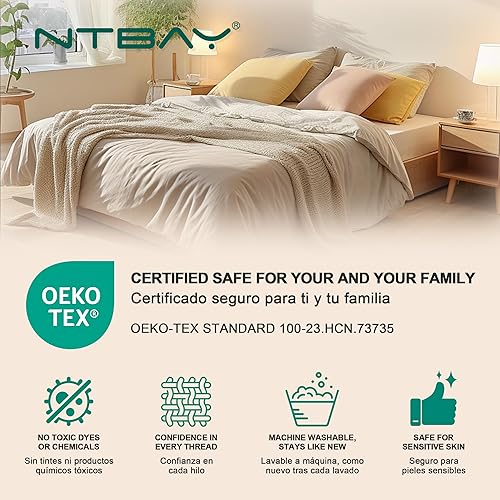 Miniatura 9 de NTBAY - Fundas de almohada de microfibra cepillada, suaves y acogedoras, resistentes a las arrugas y a la decoloración, 2 unidades de fundas de