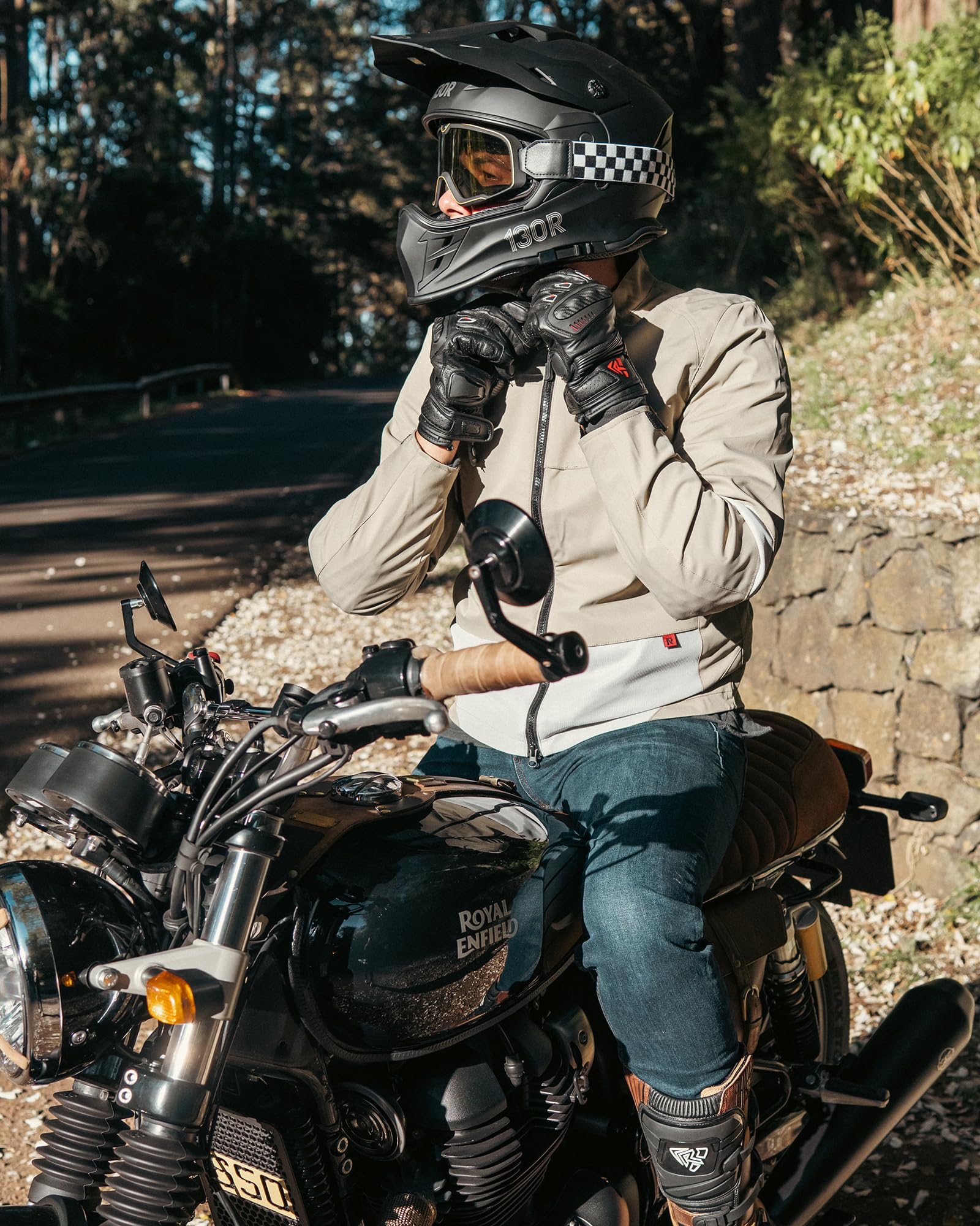 RIDEIRON Chaqueta Moto Hombre,con protectores extraíbles certificados,transpirable y cómoda,chaqueta moto verano de malla,Beige