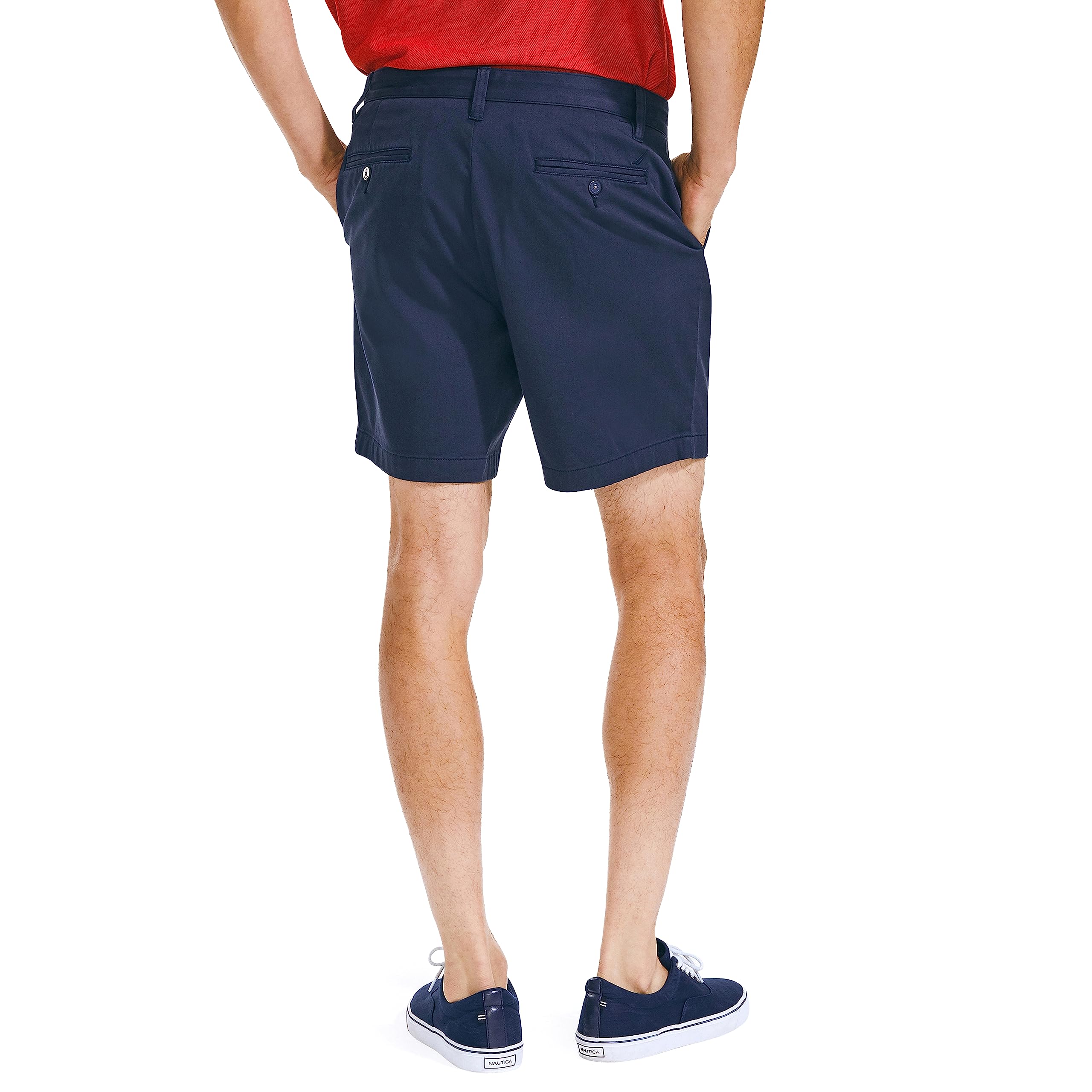 Nautica Cotton Twill Flat Front Stretch Chino Short Short - Shorts Casuales Hombre