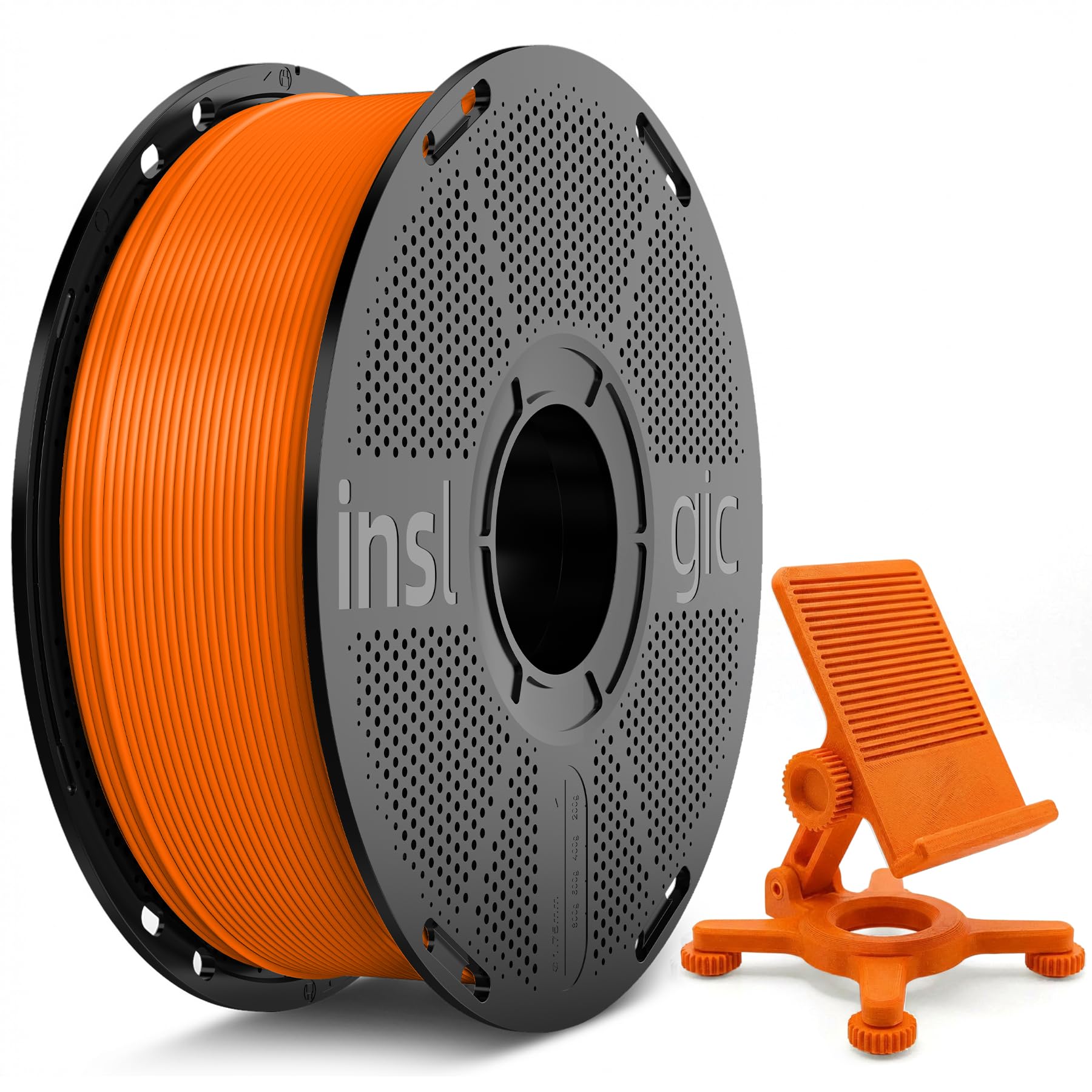inslogic petg pro 3d printer filament 1.75 mm, high-speed petg filament, stronger toughness, 1 kg spool, dimensional accuracy +/- 0.02 mm, compatible with fdm printers, orange