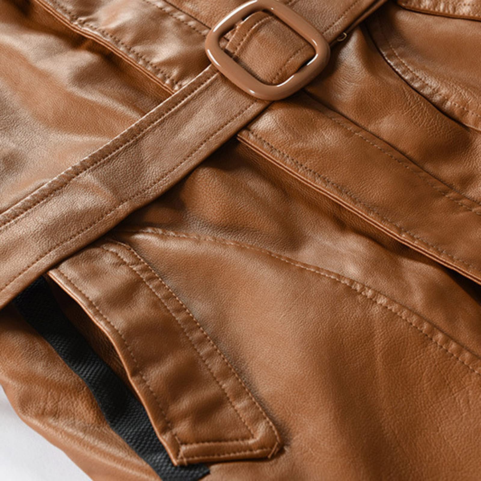 Hombres Chaqueta de Cuero,Otoño Invierno Espesar Cuero de la Chaqueta de béisbol Cuello alto Largo Abrigo de Pieles Coincidencia de colores Chaqueta Impermeable a Prueba de Viento PU Ropa de moto