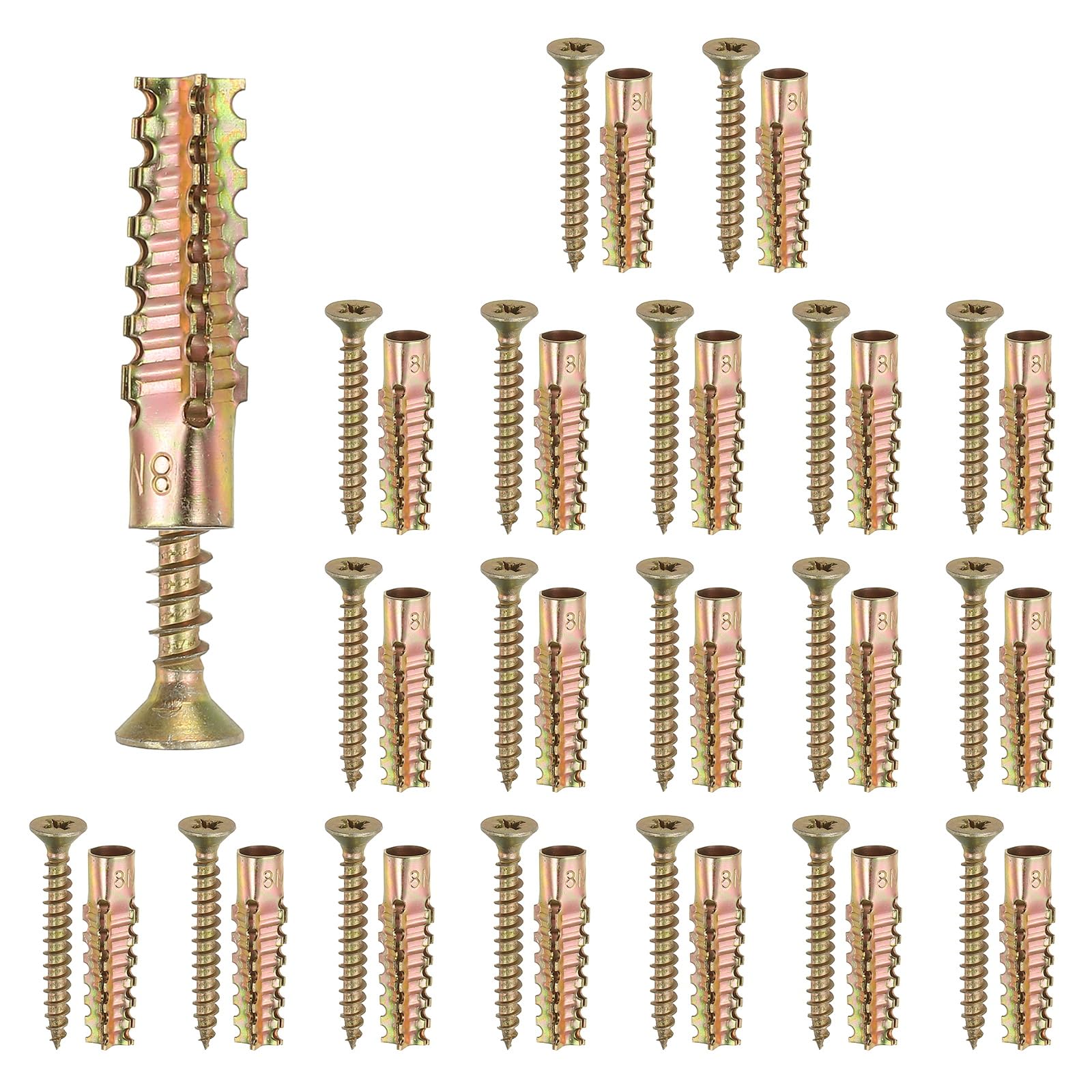 PATIKIL 20 Pcs Drywall Hollow Wall Anchors with Screws 0.2 x 1.57"