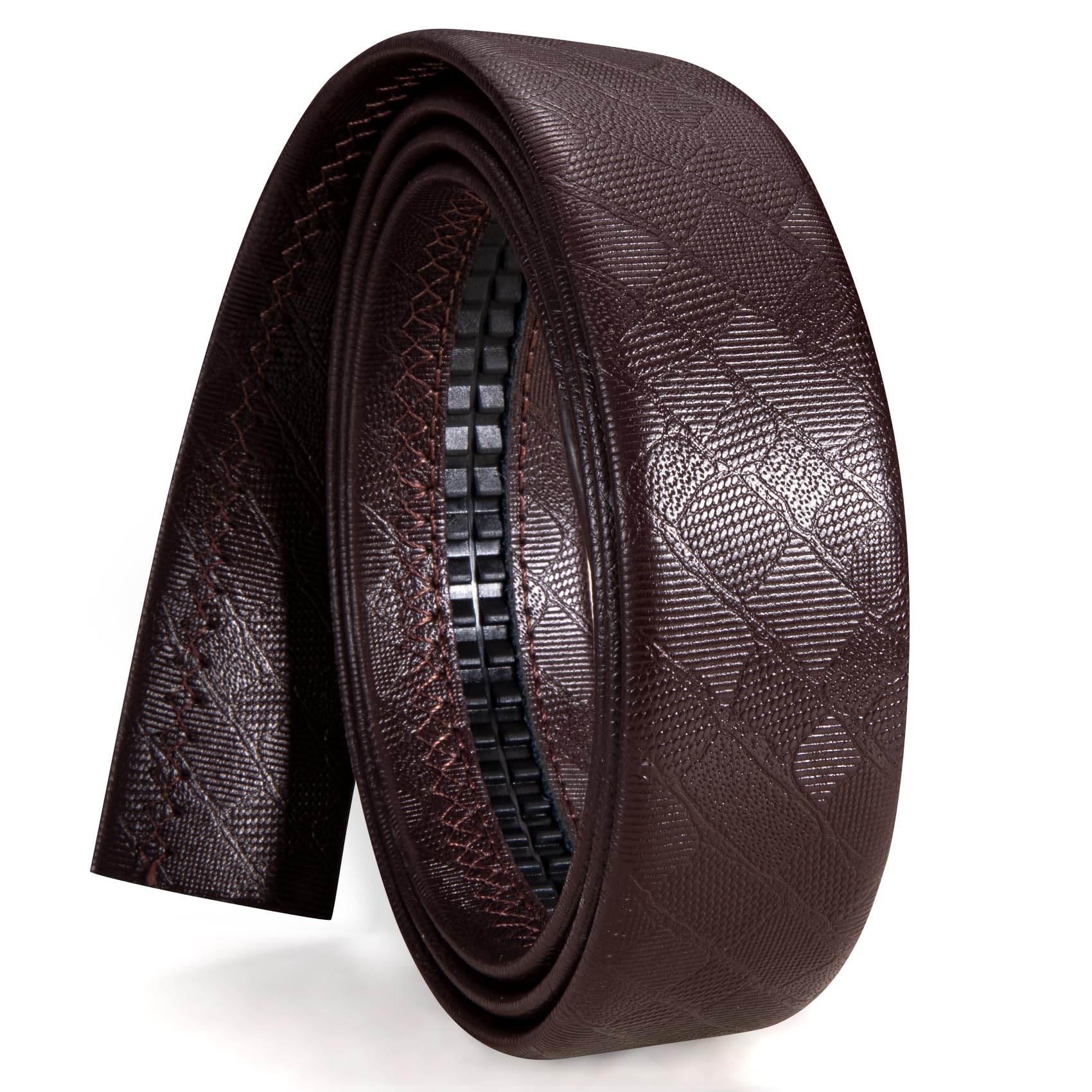 Dubulle Men's Belt Business Only Strap Replaceable Match Slide Buckle 35mm 1 3/8 Adjustable Cuttable Strap