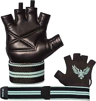 19.ten 19Ten Mucho Man from Sree Gloves for Men and Women Palm Wrist Wraps Protection Washable Leather Weightlifting Gym Fitness Exercise Workout Pull...