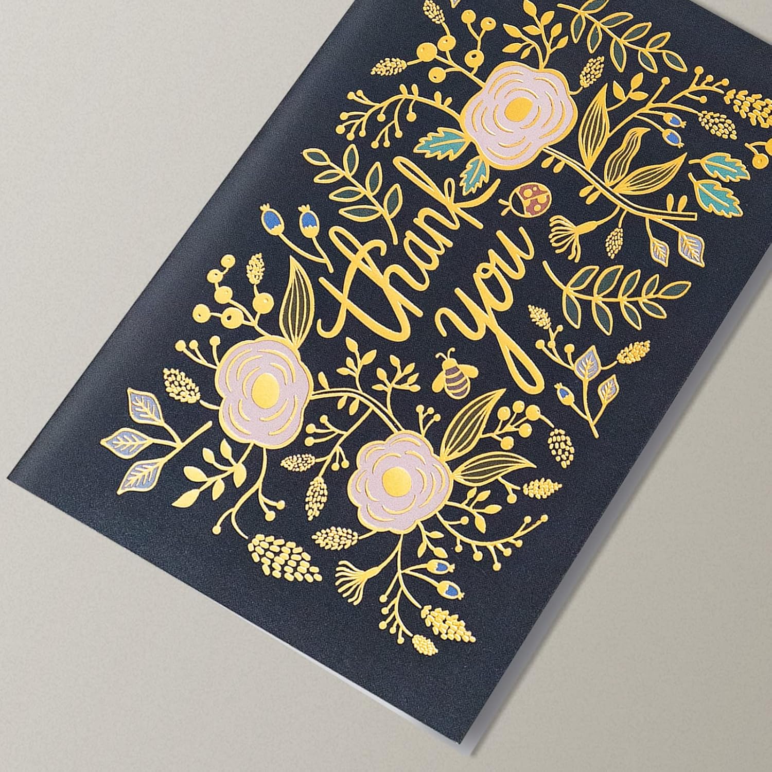 Prims & Flourish Thank You Cards with Envelopes, 24-Count, Midnight and Gilded Blooms, Gold Foil Floral Design, 4 x 6 Inches, Blank Inside Bulk Notes for Weddings, Baby Showers, Bridal Showers - Image 6