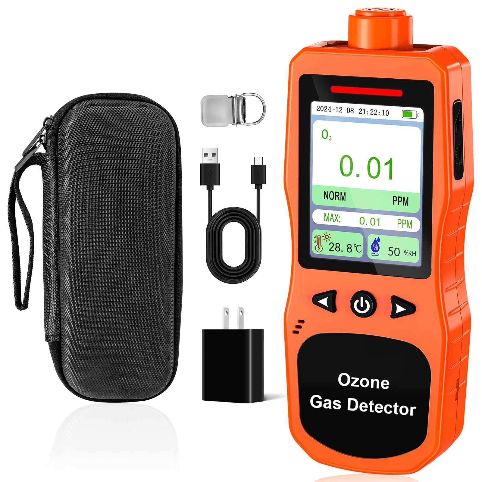 OZ. – Ozone ZYKYCX Portable Ozone Detector, 0-20 PPM O3 Gas Monitor with 0.01