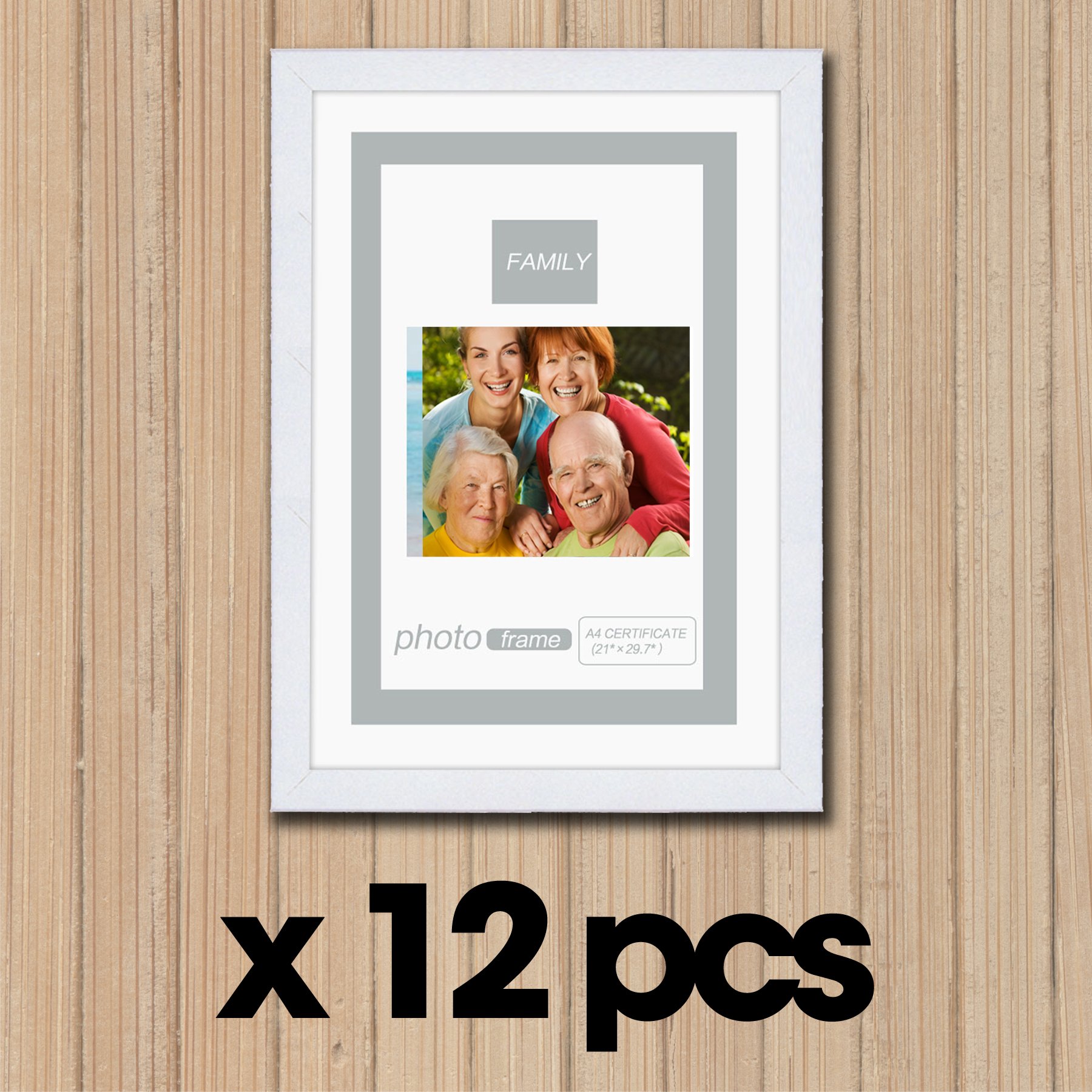 Lillyvale White 12Pcs Black/White/Silver A4 Certificate Multi Photo Picture Frame Wholesale Wall Desk