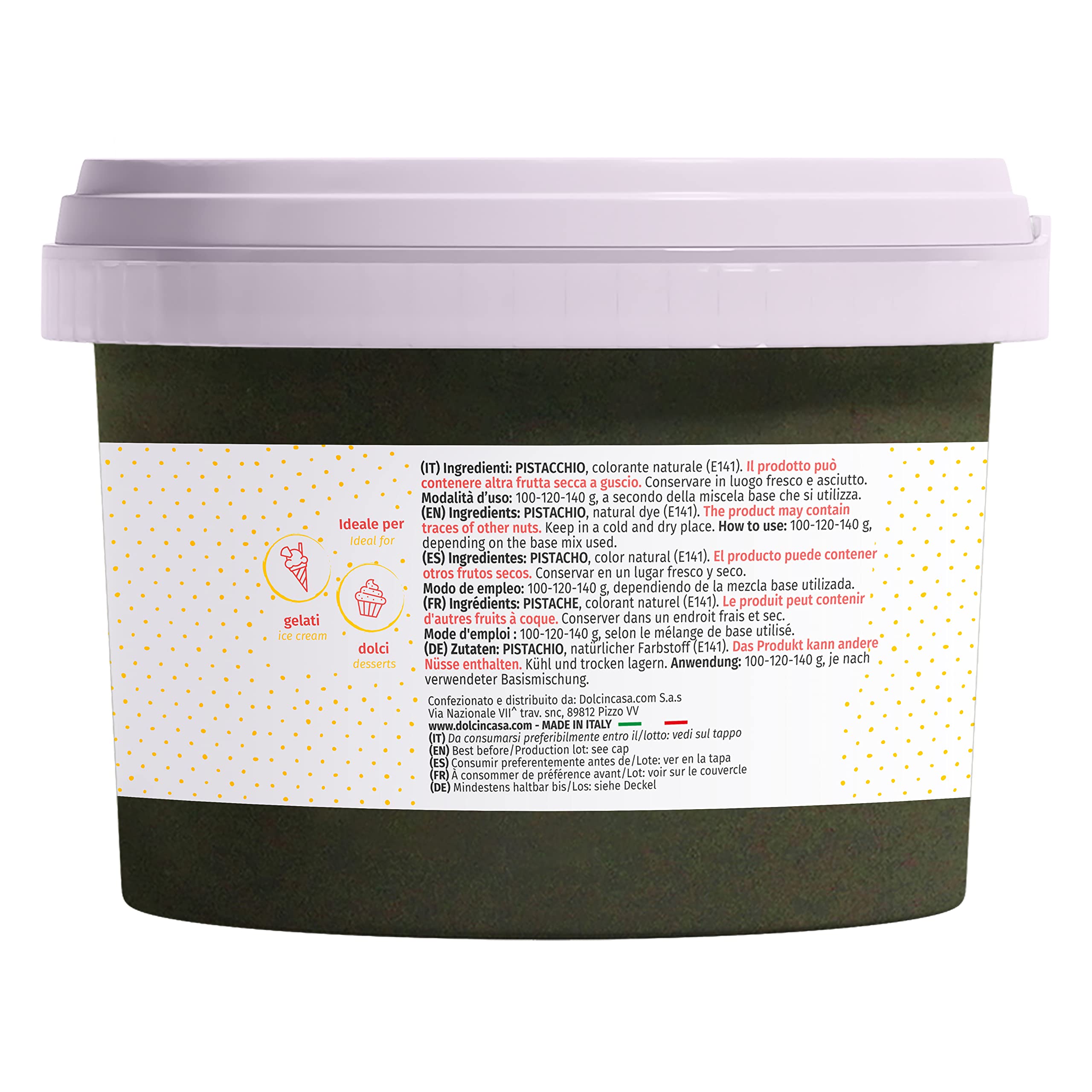 Dolcincasa-com Pasta di Pistacchio Sicilia Pura 100% per Gelati e Pasticceria prodotto a Bronte, 250g