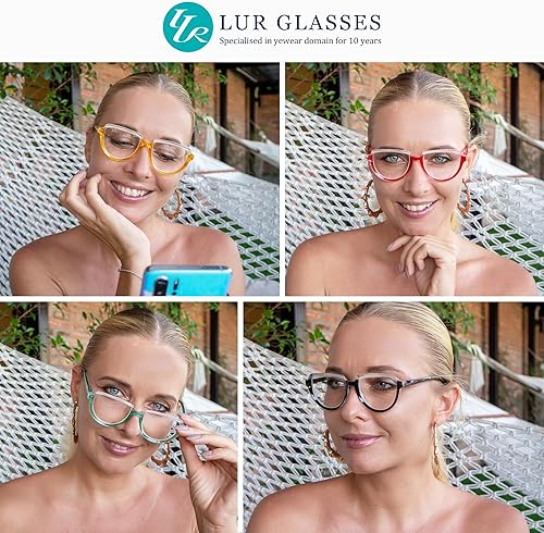 Miniatura 2 de Gafas de lectura para mujer, paquete de 4 lectores con diseño de media luna para mujer
