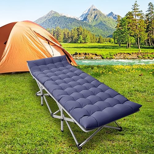 Miniatura 6 de Cunas plegables de camping para adultos paquete de 2 cates resistentes con bolsa de transporte cama portátil para dormir para uso en la oficina para