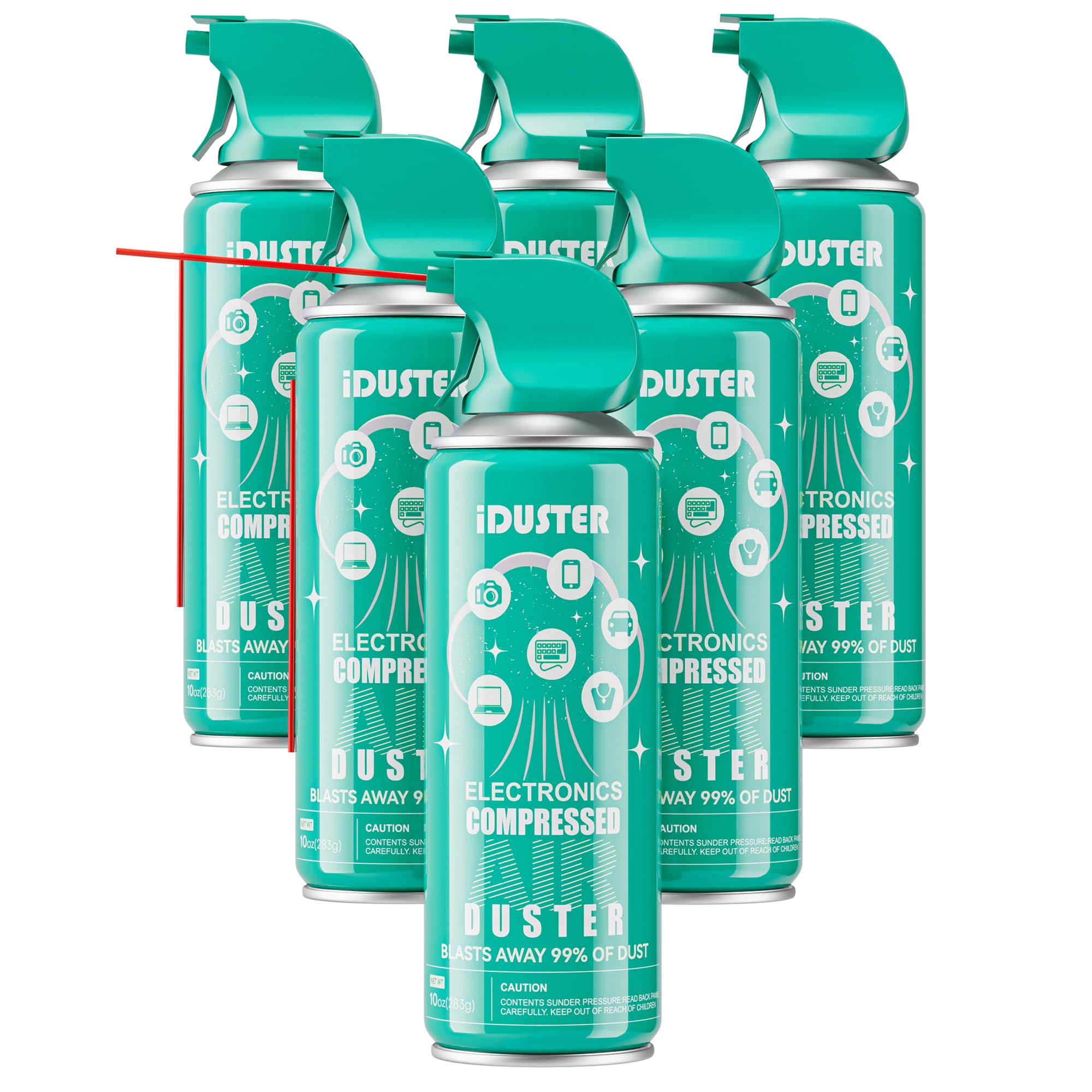 Compressed Air Duster for Electronics - Disposable Cleaning Duster Compressed Air Can for Computer and Keyboard, 6 Packs