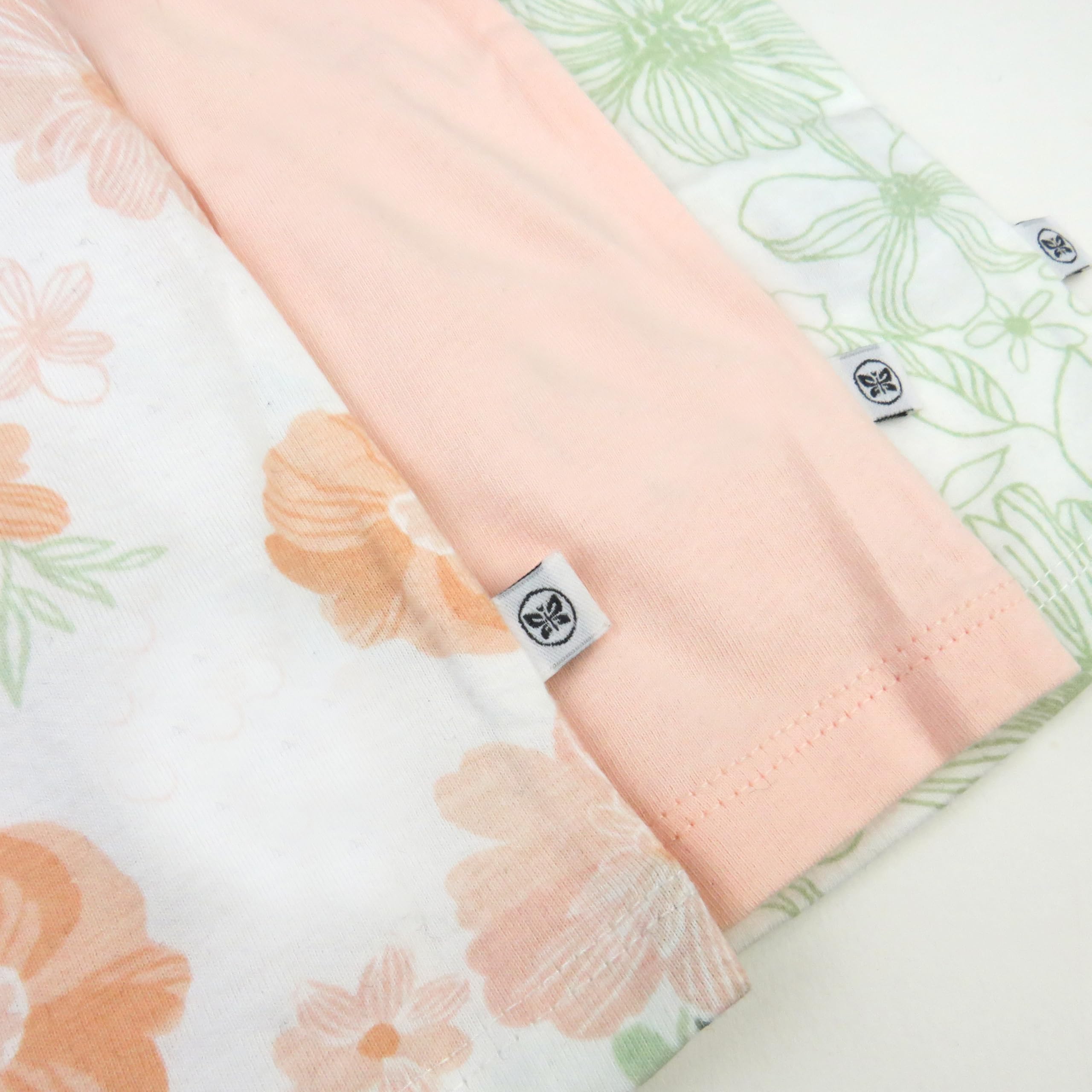 HonestBaby Baby-Girls - Paquete de 3 camisetas sin mangas con volantes, 100% algodón orgánico para bebés y niñas