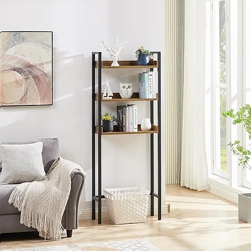 Miniatura 7 de VECELO Almacenamiento sobre el inodoro, organizador de baño industrial de 3 niveles con patas ajustables, estantes multifuncionales, gran capacidad,
