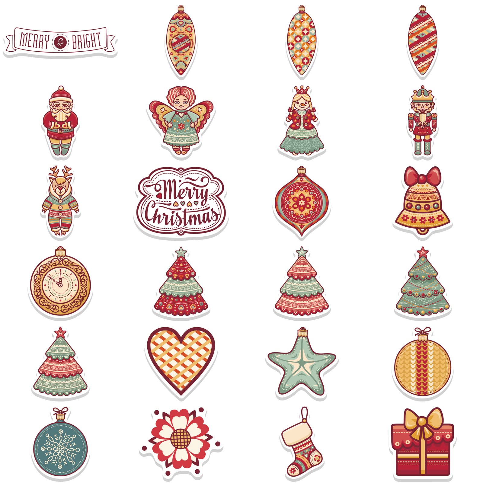 LZLPACKING 48pcs Cartoon Christmas Pendants Graffiti Stickers can be Used to Decorate Luggage pens - Image 3