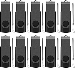 USB Stick 4 GB Pack of 10 Memory Stick USB 2.0 Transmemory Memory Stick (Black)