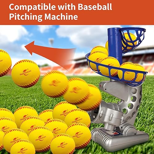 Miniatura 5 de iNextStation Pelotas de béisbol de espuma, paquete de 12 pelotas de béisbol de práctica de 9 pulgadas de perímetro deportivo para niños y