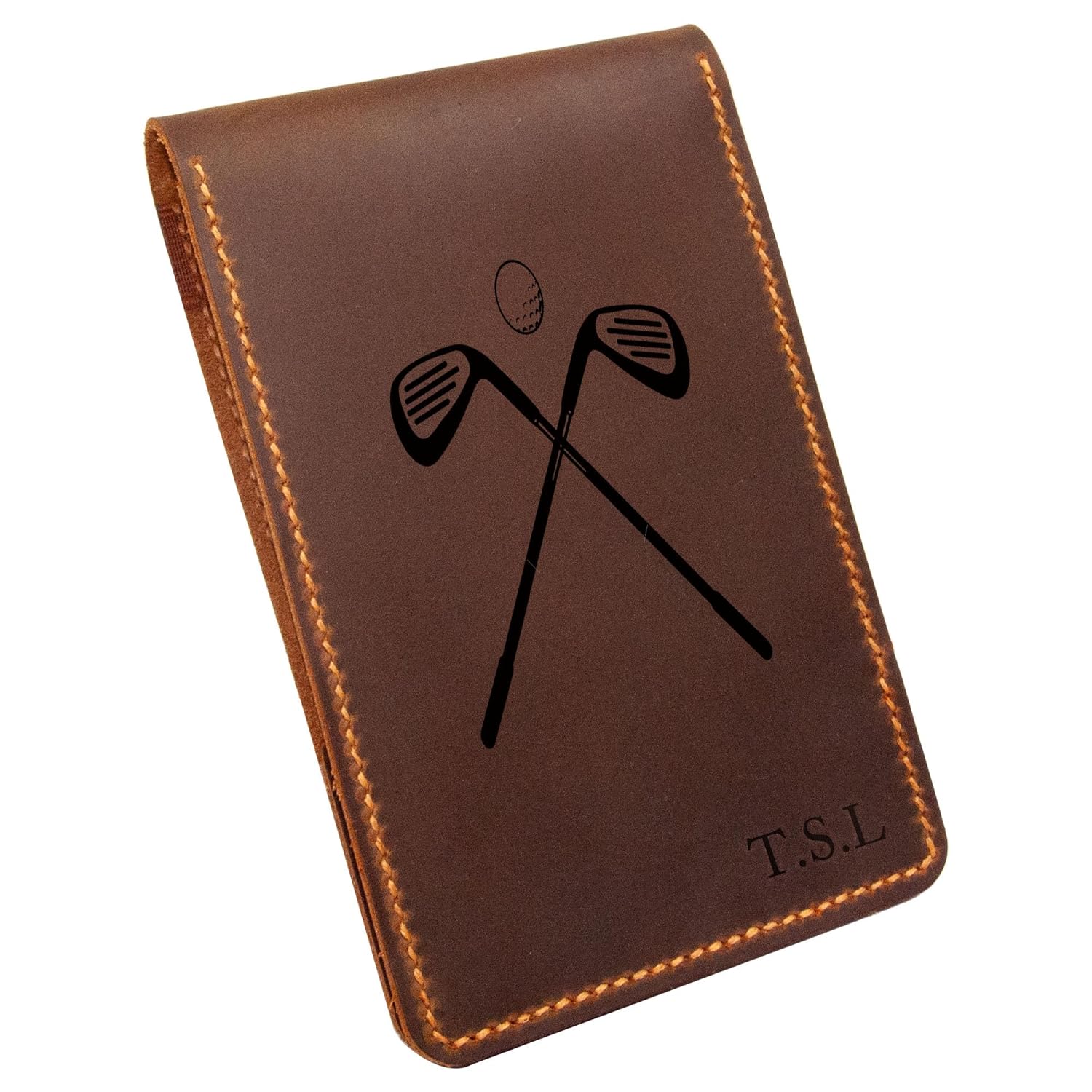 Turbosnail Personalized Golf Yardage Book Holder, Leather Yardage Book