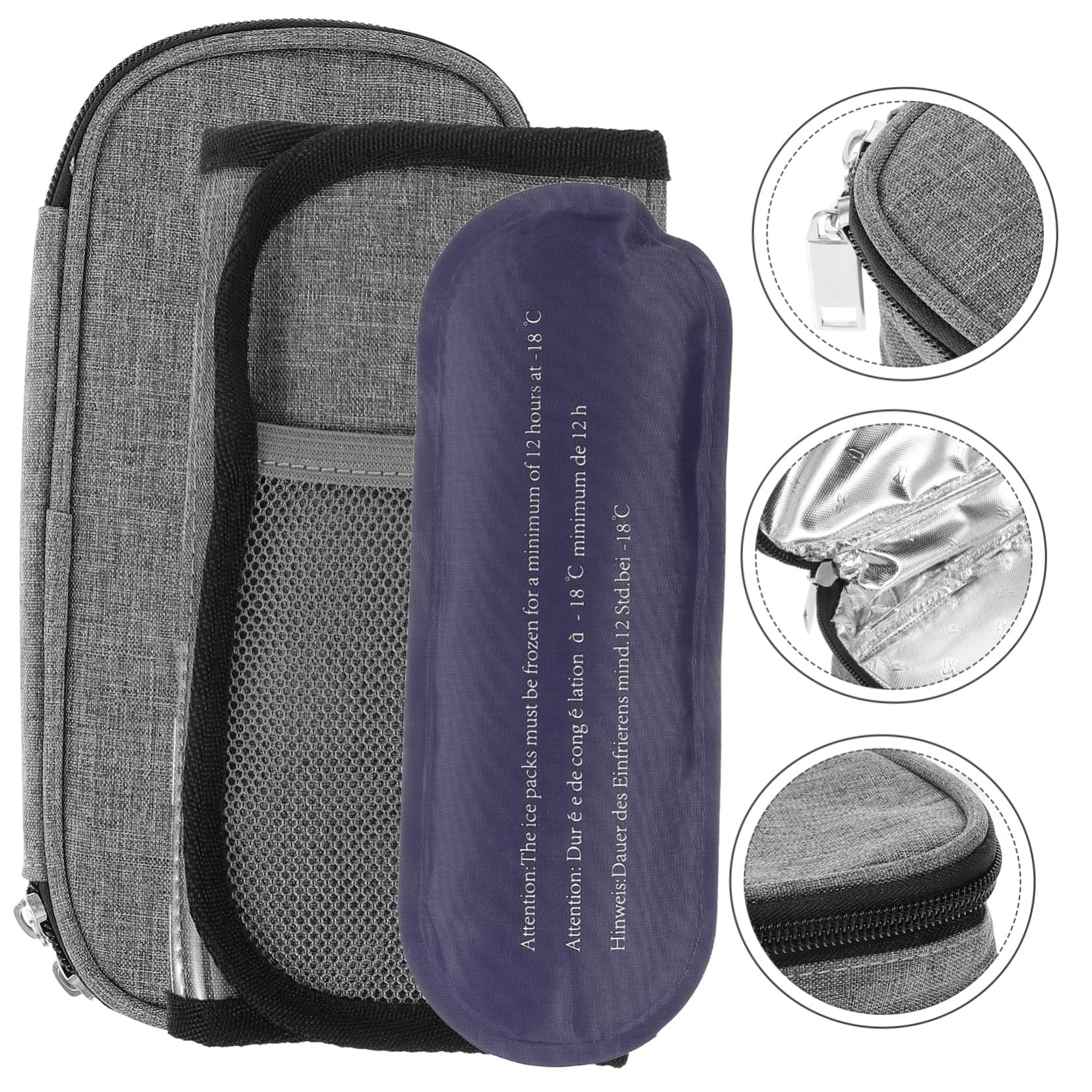 Didiseaon Travel Case Cooler Bag Refrigerated Box for Travel Reusable Cold Pack for Supplies Insulated Holder for Diabetics