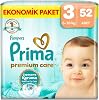 Prima Baby Diaper Premium Care Size 3 52 Pieces Midi Jumbo Package