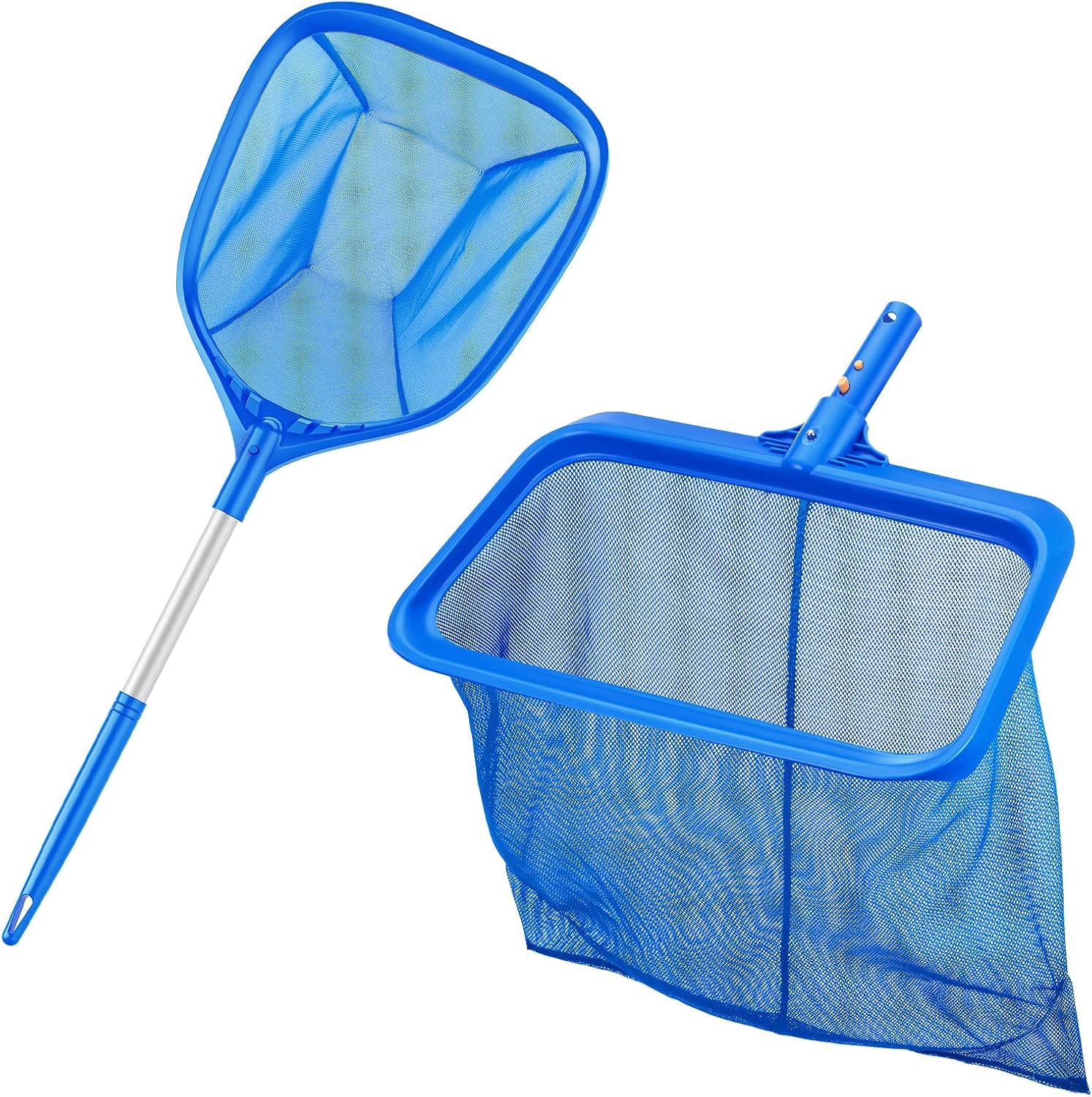 Heavy Duty 20" Deep Pool Skimmer Net with 5" Pole 26.8" Hand Skimmer Patio, Lawn