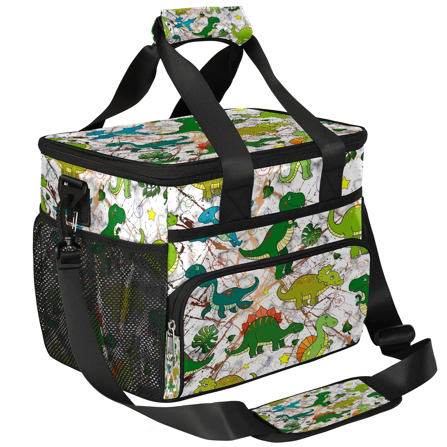 Große Lunchtasche aus Marmor, für Erwachsene, Herren, Damen, Kinder, Mädchen, Jungen, Textur, Marmor, Dinosaurier, isolierte Lunchbox, Kühltasche, Kühltasche, Kühltasche, Kühltasche, Kühltasche, für
