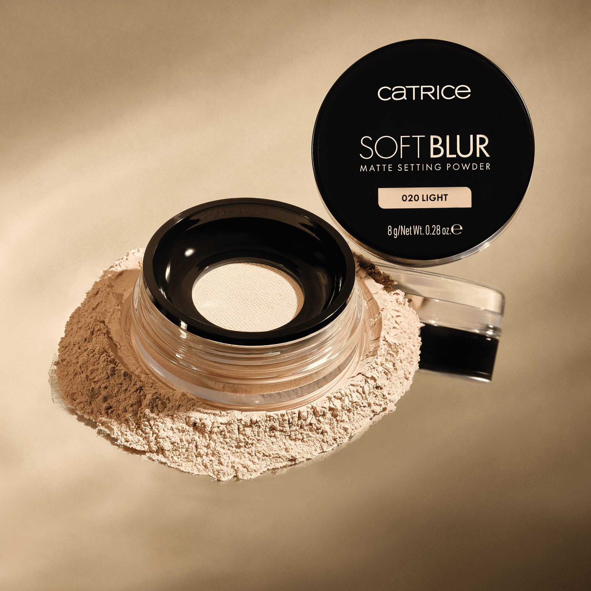 Catrice Puder utrwalający Soft Blur Matte Setting Powder, długotrwały, matujący, oczyszczanie porów, naturalny, przeświecający (8g) | Lekki, całodzienny, rozmywa pory i niedoskonałości, bez retrospekcji, przyjazny w podróży, bez zapachu, wegański, 7,94 g