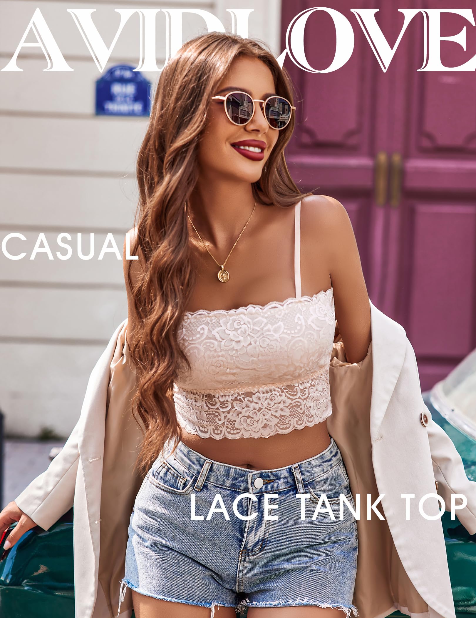 Lace Spaghetti Strap Tank Top Avidlove Lace Bralette Top
