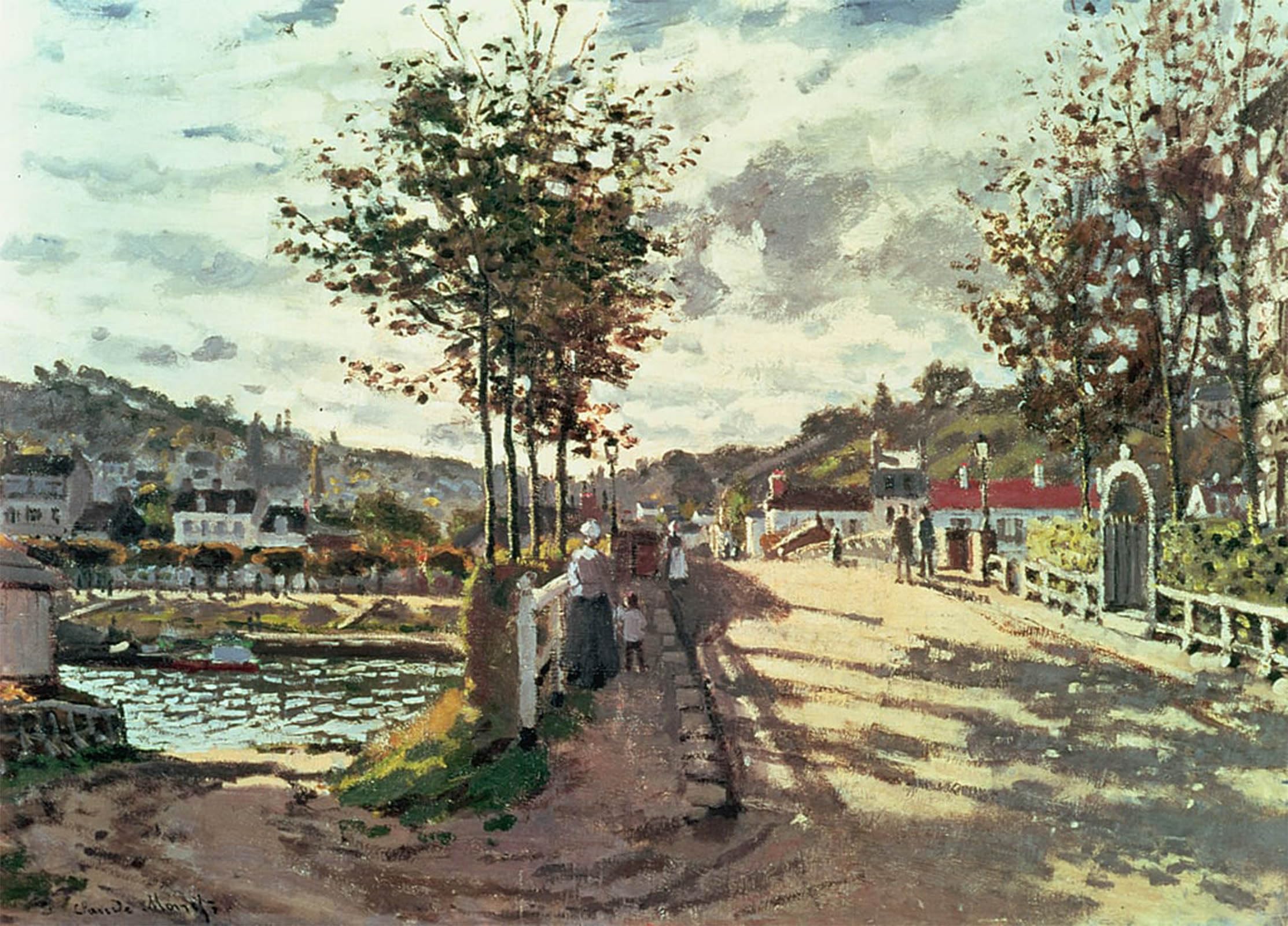 ARTXLXXBN Famous Prints Artwork Pictures Poster Painting Art the Seine At Bougival by Claude Monet Artwork Landscape Pictures for Home Decor 60x90cm
